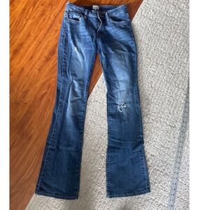 Special A Los Angeles Women Medium Wash Distressed Flare Jeans Size 3 RN 139166